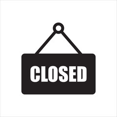 Closed vector icon. Closed flat sign design. Closed symbol pictogram. Illustration of nameplate vector icon. UX UI icon