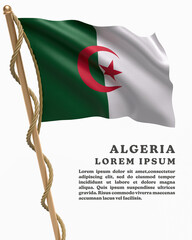 White Backround Flag Of  ALGERIA