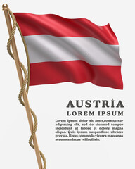 White Backround Flag Of  AUSTRIA