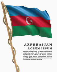 White Backround Flag Of  AZERBAIJAN