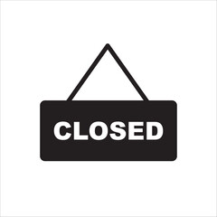 Closed vector icon. Closed flat sign design. Closed symbol pictogram. Illustration of nameplate vector icon. UX UI icon