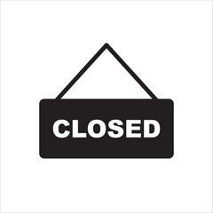 Closed vector icon. Closed flat sign design. Closed symbol pictogram. Illustration of nameplate vector icon. UX UI icon