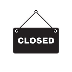 Closed vector icon. Closed flat sign design. Closed symbol pictogram. Illustration of nameplate vector icon. UX UI icon