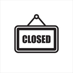 Closed vector icon. Closed flat sign design. Closed symbol pictogram. Illustration of nameplate vector icon. UX UI icon