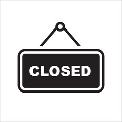 Closed vector icon. Closed flat sign design. Closed symbol pictogram. Illustration of nameplate vector icon. UX UI icon