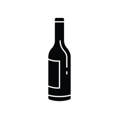 Wine bottle vector icon. Alcohol icon. Alhocol flat sign design. Wine and glass symbol pictogram. UX UI icon