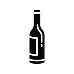 Wine bottle vector icon. Alcohol icon. Alhocol flat sign design. Wine and glass symbol pictogram. UX UI icon