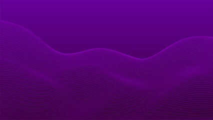 Dark background Purple Violet wave lines. Flowing waves design Abstract digital wave. Flow. Line Vector illustration for tech futuristic innovation concept modern Background Graphic design Space Hills