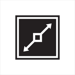 Resize vector icon. Scale flat sign design. Expand tool symbol. Maximize pictogram icon. Anchor point icon. UX UI icon