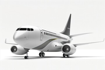 Modern passenger airplane on a white background. Side view. Generative AI