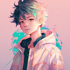 Anime boy avatar Ai generative art