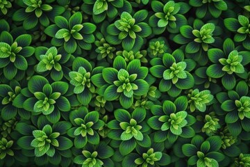 Top view of green shamrocks leaves background with copy space. Nature concept. Generative AI