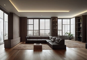 Fototapeta na wymiar modern interior design created by AI