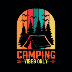Camping Adventures mountains Outdoors Vector illustration t-shirt design Graphic T-Shirt Design