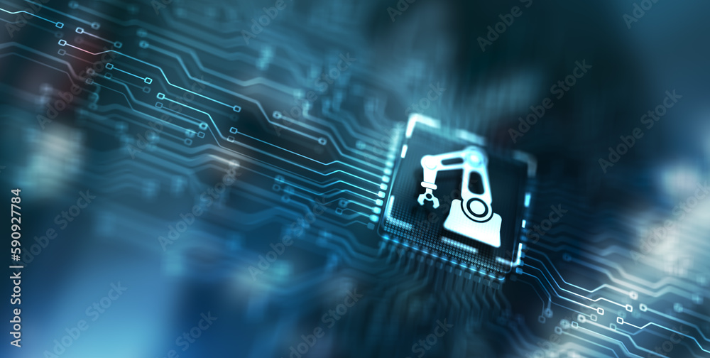 Wall mural automation software innovation technology. business process optimisation concept