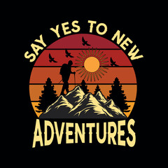 Camping Adventures mountains Outdoors Vector illustration t-shirt design Graphic T-Shirt Design