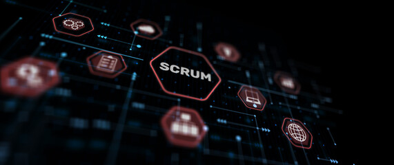 Scrum process software development outline concept