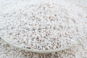 Perlite for plants. neutral material of volcanic origin