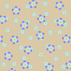 eine vielzahl zufällig angeordnete hellblauer und dunkelblauer blumen auf beige untergrund - hd-wallpaper
