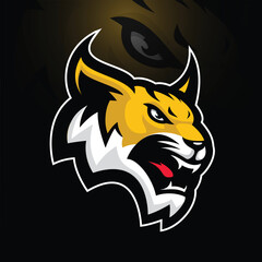 bobcat mascot design for esport and sport logo
