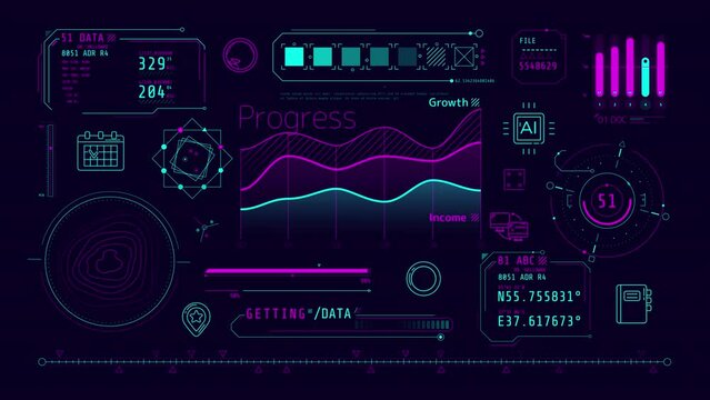 Infographics about getting geolocation data animated on the alpha channel.