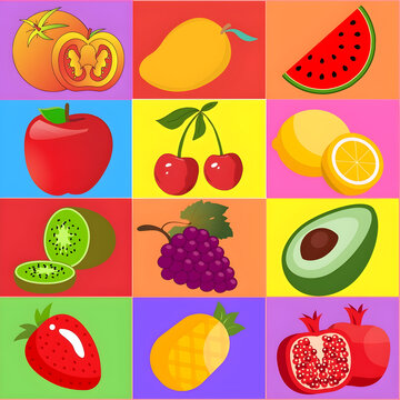 set of fruits 