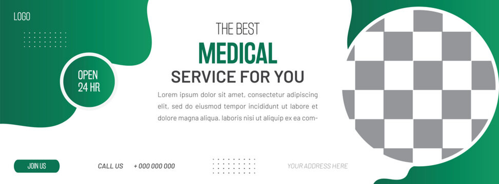 Medical Healthcare Doctor Promotion Hospital Social Media Cover Photo, Web Banner Design Template