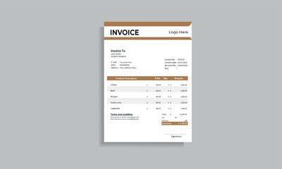 Obraz premium Simple invoice design template 