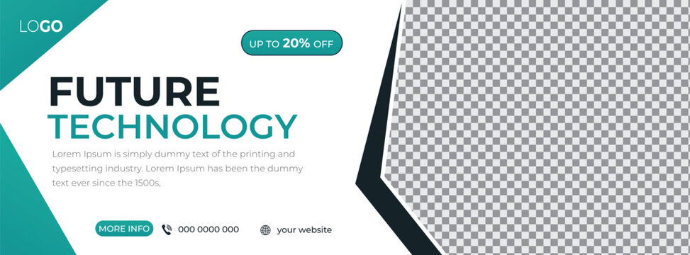 Modern Technology Social Media Cover Photo, Web Banner, Gadget Leaflet, Poster Design Template Suitable for Social Media Page and Group Promotion