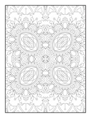 Coloring Page For Adult. Mandala. Vector. Circular pattern in the form of a mandala. Coloring book page. Flower Mandalas. Vintage decorative elements. Mandala Coloring Pages.  Pattern Coloring Page.