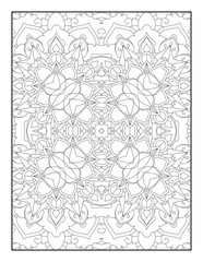 Coloring Page For Adult. Mandala. Vector. Circular pattern in the form of a mandala. Coloring book page. Flower Mandalas. Vintage decorative elements. Mandala Coloring Pages.  Pattern Coloring Page.
