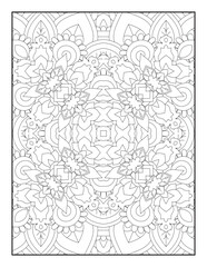 Coloring Page For Adult. Mandala. Vector. Circular pattern in the form of a mandala. Coloring book page. Flower Mandalas. Vintage decorative elements. Mandala Coloring Pages.  Pattern Coloring Page.