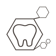 Drawn tooth on white background