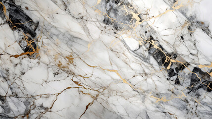 Delicate marble texture in shades of white, light gray, and subtle veins of gold, the polished surface reflects light softly. Wallpaper
