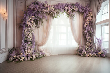 Beautiful backdrop for a Wedding, Prom or special event created with Generative AI technology