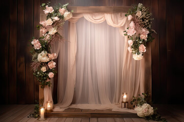 Beautiful backdrop for a Wedding, Prom or special event created with Generative AI technology