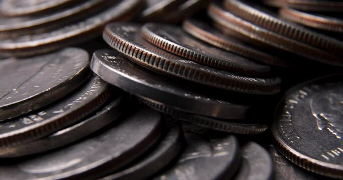 American cents change heap. Close up.
