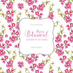 Watercolor floral frame. hand drawn elegant flower