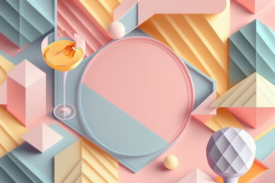Fondo art&iacute;stico moderno y aesthetic restaurante de lujo, invitaci&oacute;n boda aesthetic, fondo de c&oacute;cteles y vino rosa, hecho con IA generativa