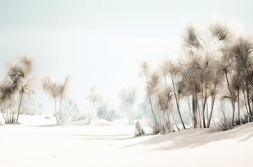 background of tropical beach ethereal foliage Generative AI