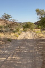 scenic sand trail in erongo region of namibia