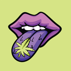 Tongue Marijuana Cartoon