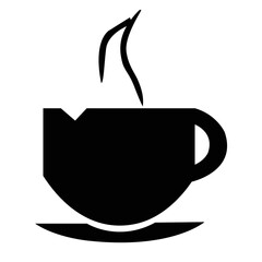 Cup of coffee clipart. Coffee cup silhouette illustration.