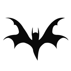 Bat silhouette on transparent background. Black bat illustration. Bat silhouette for Halloween.