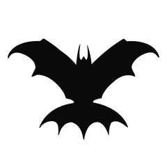 Bat silhouette on transparent background. Black bat illustration. Bat silhouette for Halloween.