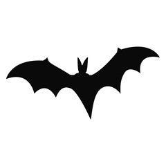 Bat silhouette on transparent background. Black bat illustration. Bat silhouette for Halloween.