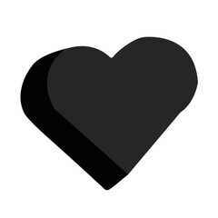 Black heart illustration. Heart silhouette clipart.