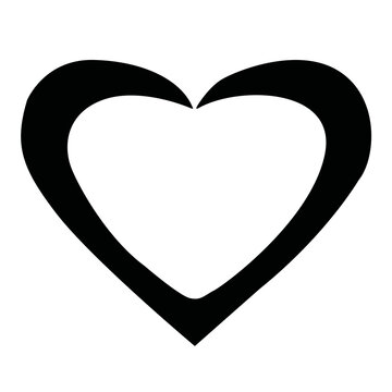 Black And White Heart Illustration. Heart Silhouette Clipart.