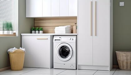 Laundry room home, generative ai