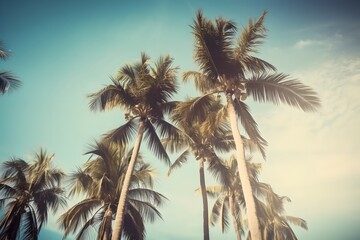 Summer palm background, generative ai